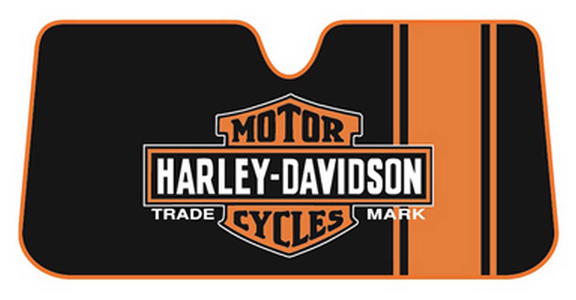 Harley-Davidson Bar & Shield Accordion Style Car Sun Shade, Black/Orange 3731 - Wisconsin Harley-Davidson