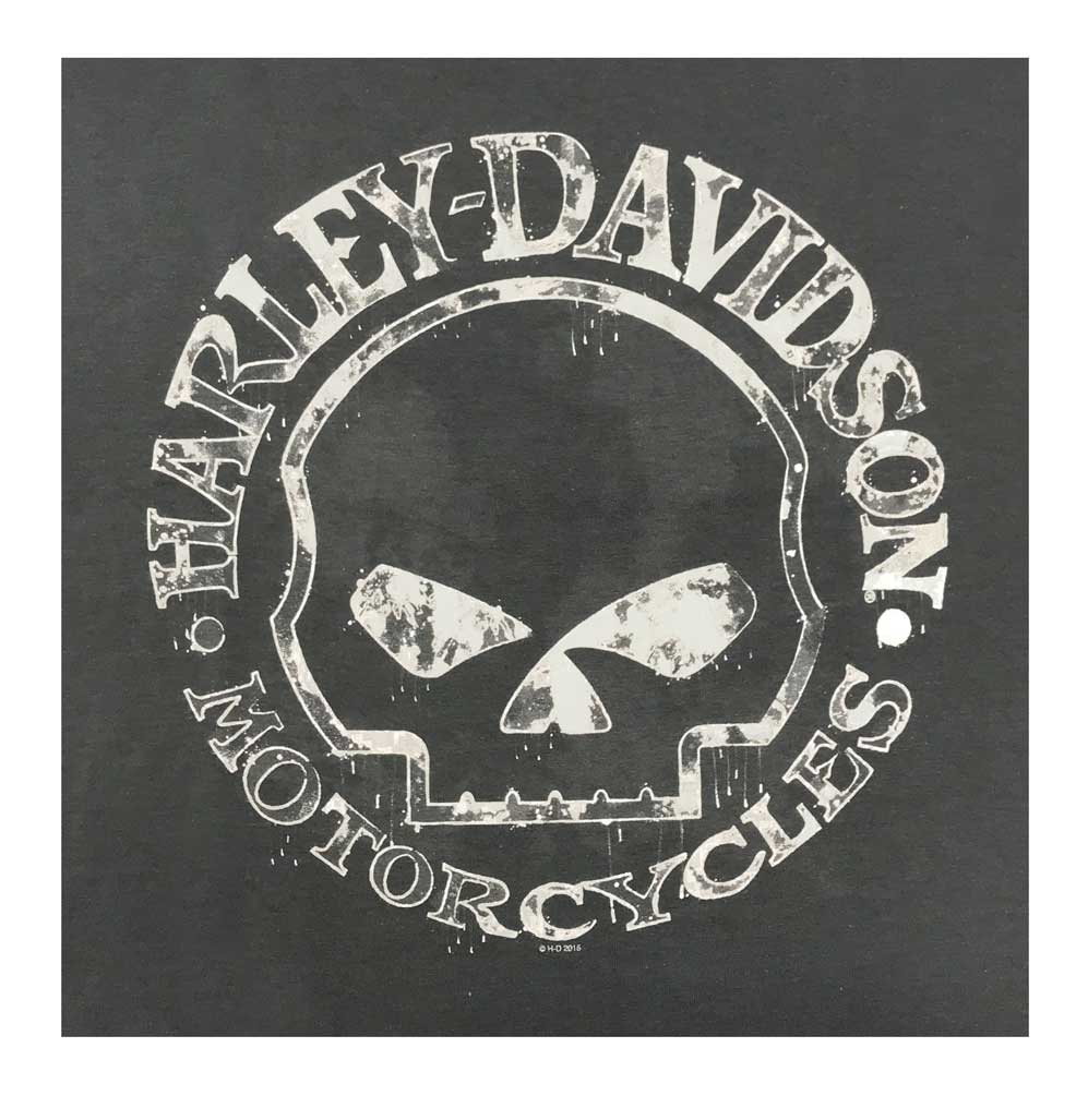 Harley-Davidson Men's Willie G Skull Long Sleeve T-Shirt Tee Charcoal 30296652 - No Hassle Returns at Wisconsin Harley