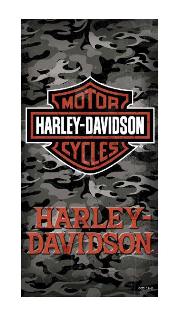 Harley-Davidson Beach Towel, Bar & Shield Camouflage Print, 30 x 60 inch 12369 - Wisconsin Harley-Davidson