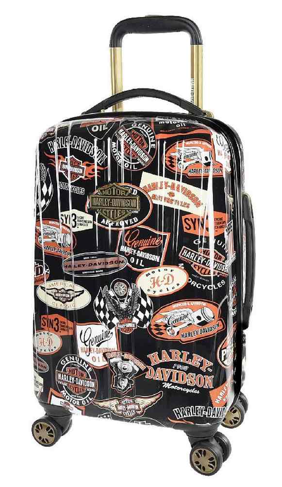 Harley-Davidson 18 Inch Vintage Carry-On Spinner Wheels Luggage, Black 99918-VIN - Wisconsin Harley-Davidson