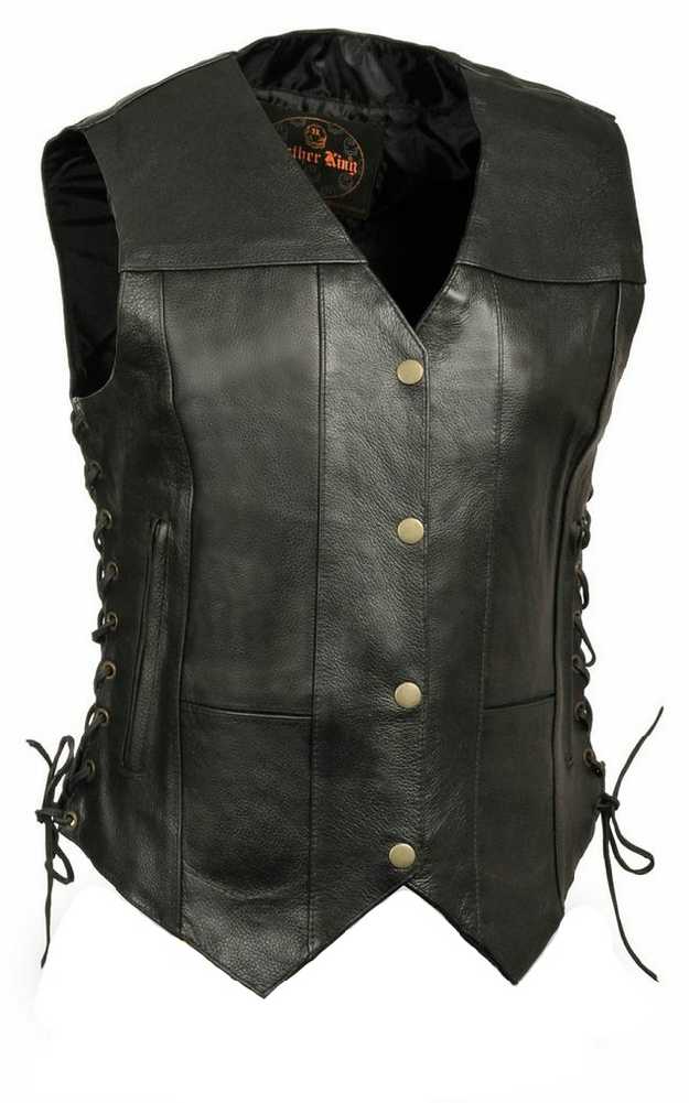 Millwaukee Leather Women's 6 Pocket Side Lace Vest SH1292 - Wisconsin Harley-Davidson Millwaukee Leather Women's 6 Pocket Side Lace Vest SH1292 - Wisconsin Harley-Davidson
