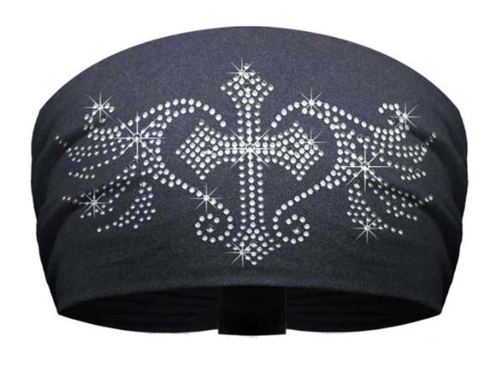 That's A Wrap Bling Knotty Band, Winged Studded Pewter Cross, Black KB3319 - Wisconsin Harley-Davidson