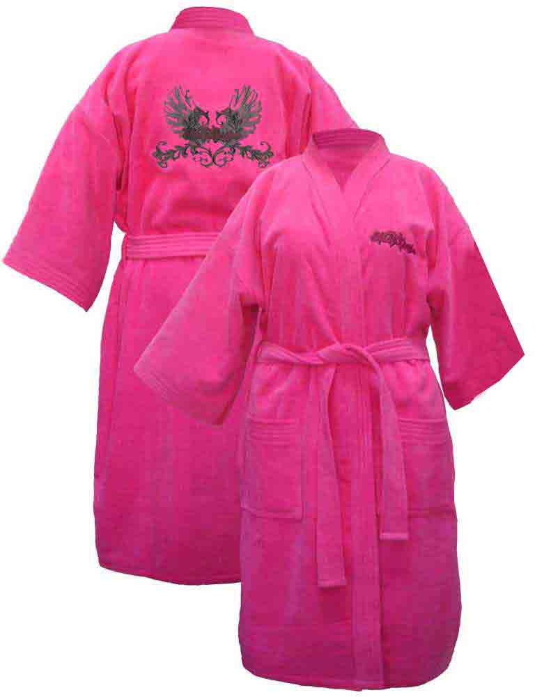 Harley Davidson Women's Pink Winged Kimono Robe Bathrobe 4746 - Wisconsin Harley-Davidson