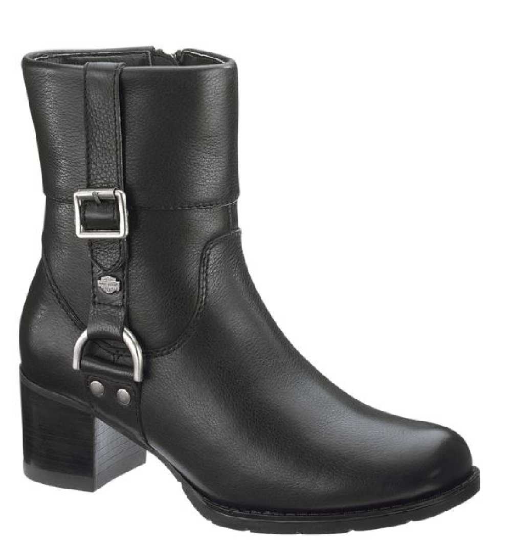 Harley-Davidson Women's Sadie Casual Cuff Black 6-in Boots Inside Zipper D84068 - Wisconsin Harley-Davidson