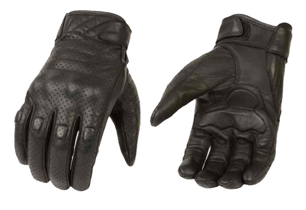 Milwaukee Leather Men's Premium Leather Perforated Cruiser Gloves, Black MG7500 - Wisconsin Harley-Davidson