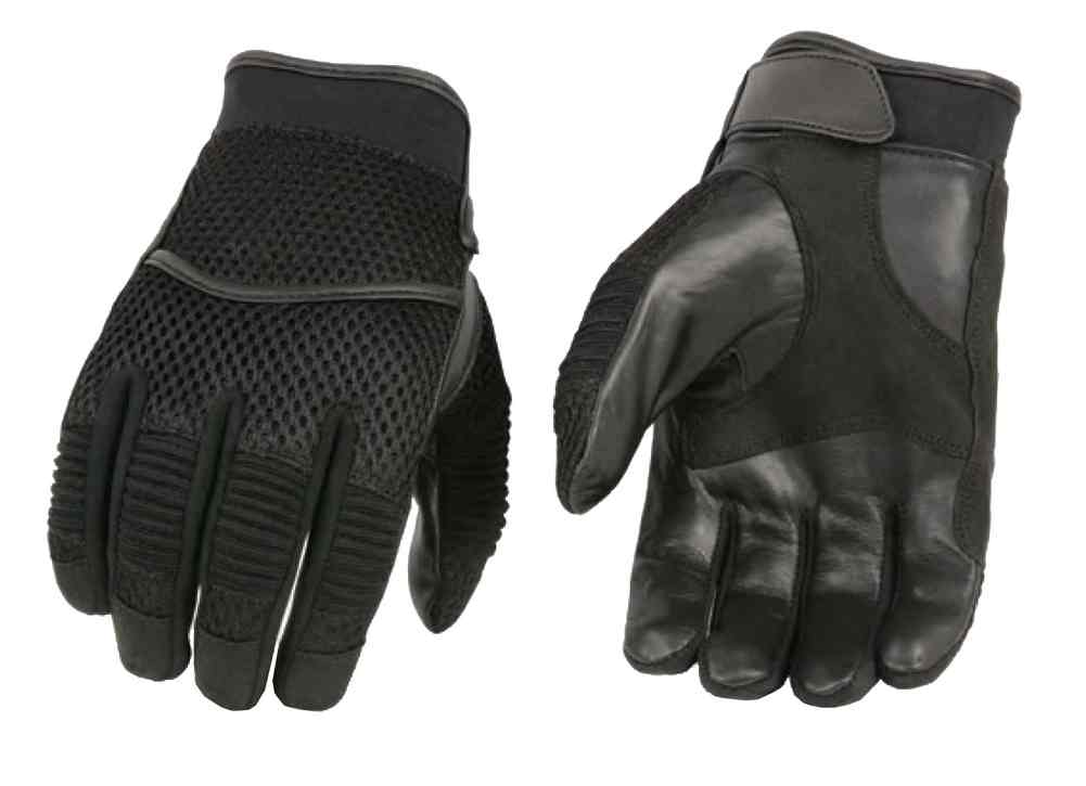 Milwaukee Leather Men's Mesh Back Full-Finger Racing Gloves, Black SH791 - Wisconsin Harley-Davidson