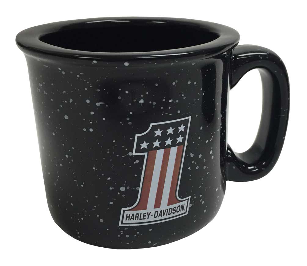 Harley-Davidson Campfire #1 Coffee Mug, 12 oz. Black Speckled HD-HNO-2206 - Wisconsin Harley-Davidson