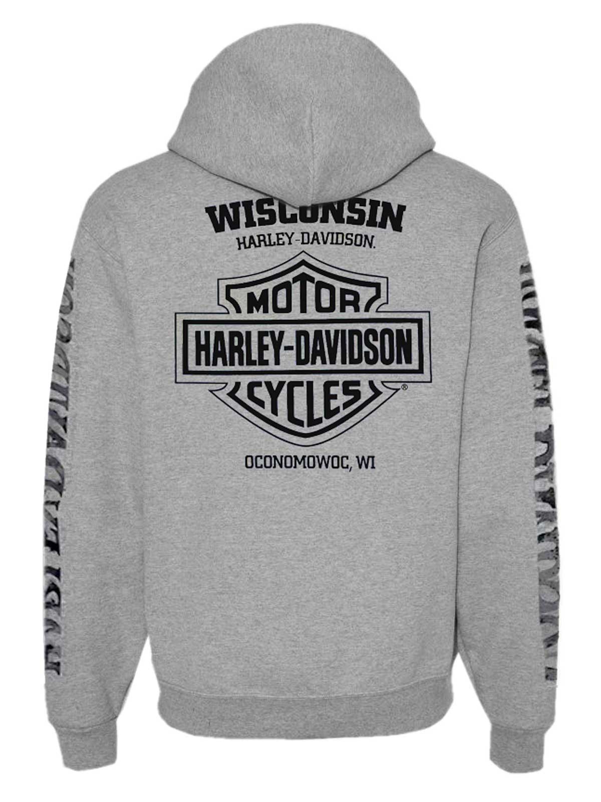 Harley-Davidson® Men's Zippered Sweatshirt Jacket H-D Skull Hoodie