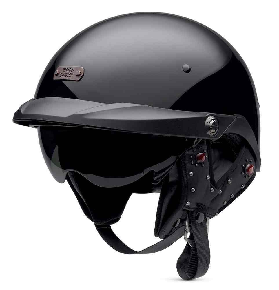 Harley-Davidson オープンフェイスヘルメット ブラック Harley-Davidson® Women's Panorama Half Motorcycle Helmet, Matte