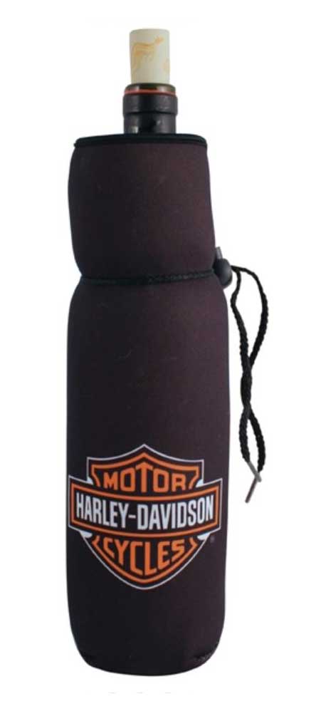 Harley-Davidson Bar & Shield Wine Bottle Cooler, Black Neoprene WH30230 - Wisconsin Harley-Davidson