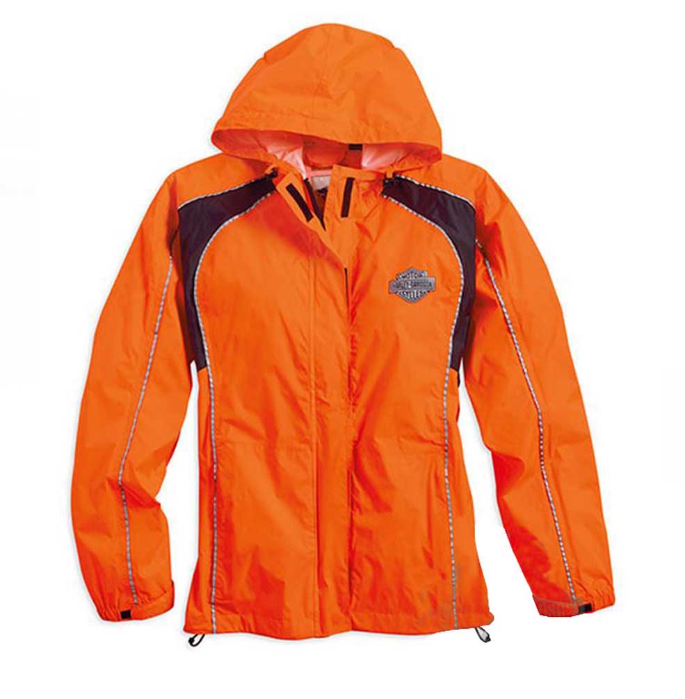Harley-Davidson® Womens Hi-Vis Orange Rain Suit Waterproof Jacket