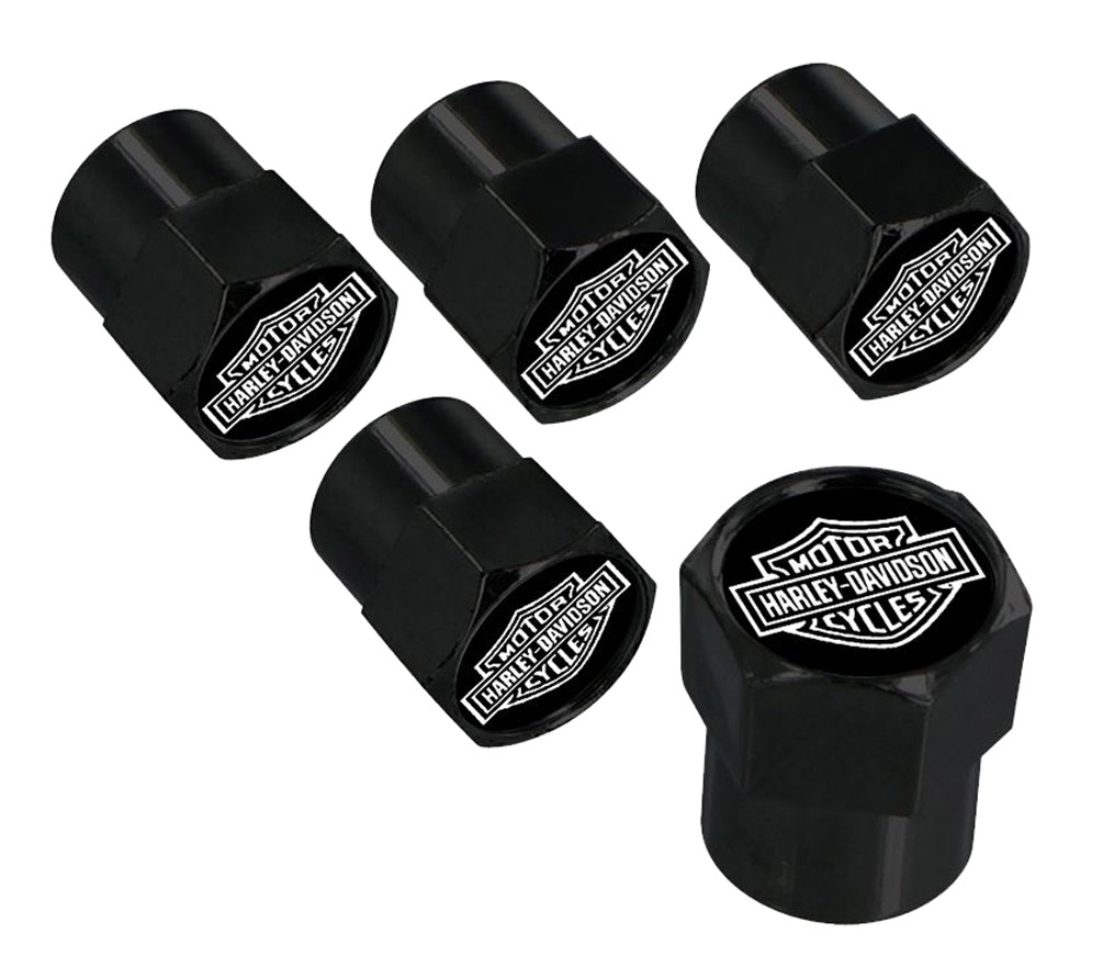Harley-Davidson Bar & Shield Valve Stem Cap Covers, Black – 5 Pack HDVCK14-K - Wisconsin Harley-Davidson
