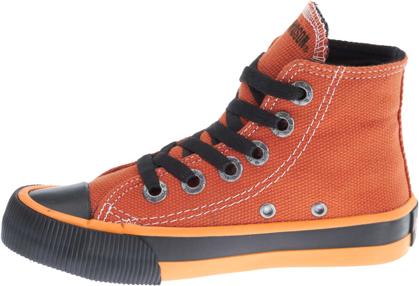Harley-Davidson Free Shipping - Harley-Davidson Kid's 3-Inch Patch Orange Hi-Top Athletic Sneakers. D61034 - Free Shipping on many products plus Orders Over $99