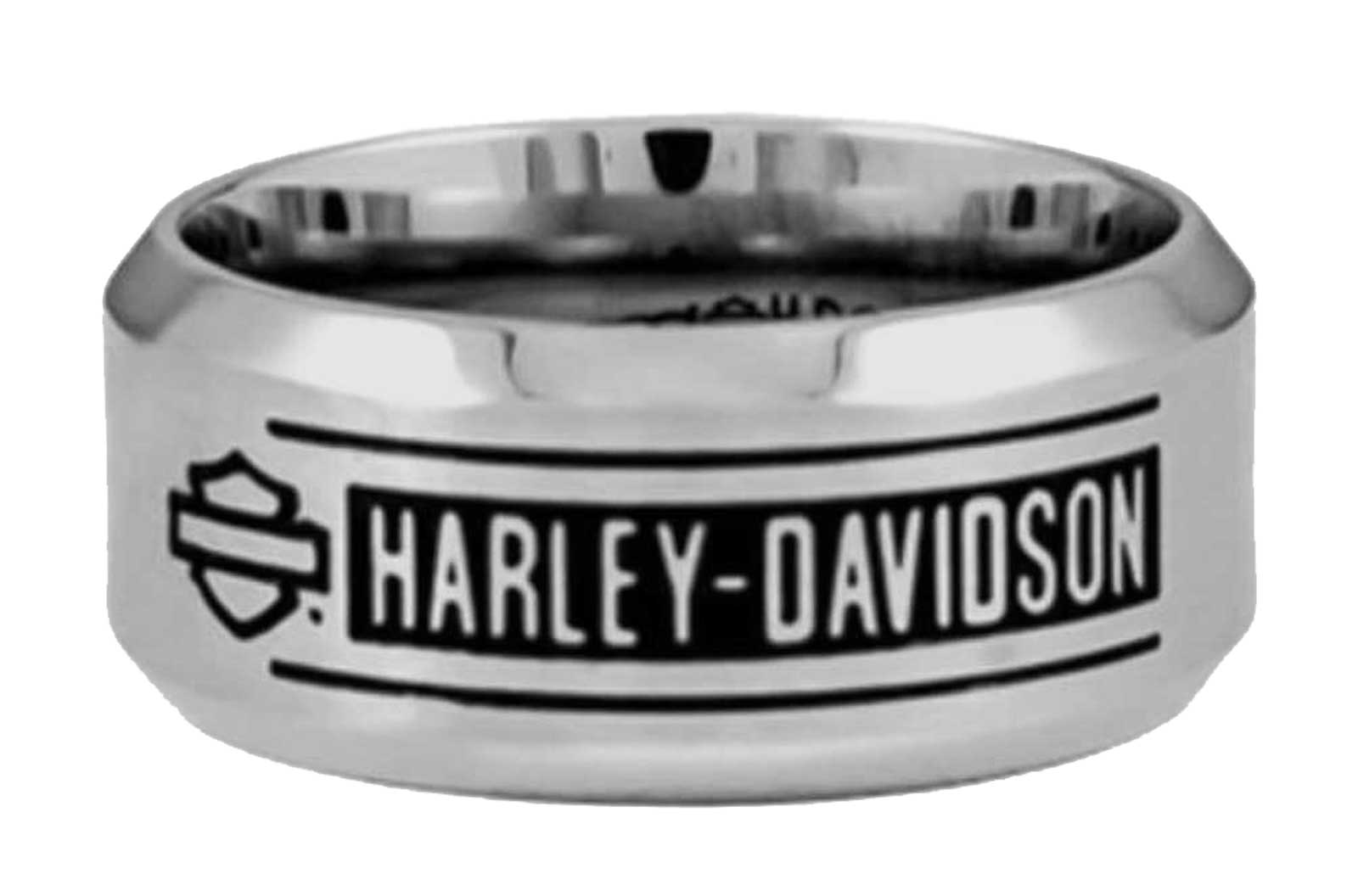 Harley-Davidson Men's H-D Bar Script Stainless Steel Band Ring, Silver HSR0026 - Wisconsin Harley-Davidson
