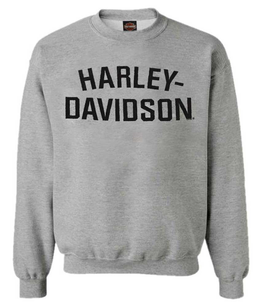 Harley-Davidson Men's Sweatshirt, Heritage H-D, Gray Crew Neck Pullover 30296642 - Wisconsin Harley-Davidson