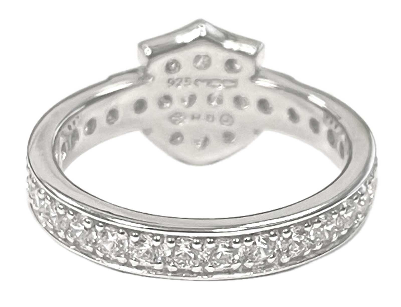 Harley-Davidson Women's Ring, Silver Bling Bar & Shield Band, Silver HDR0159 - No Hassle Returns at Wisconsin Harley