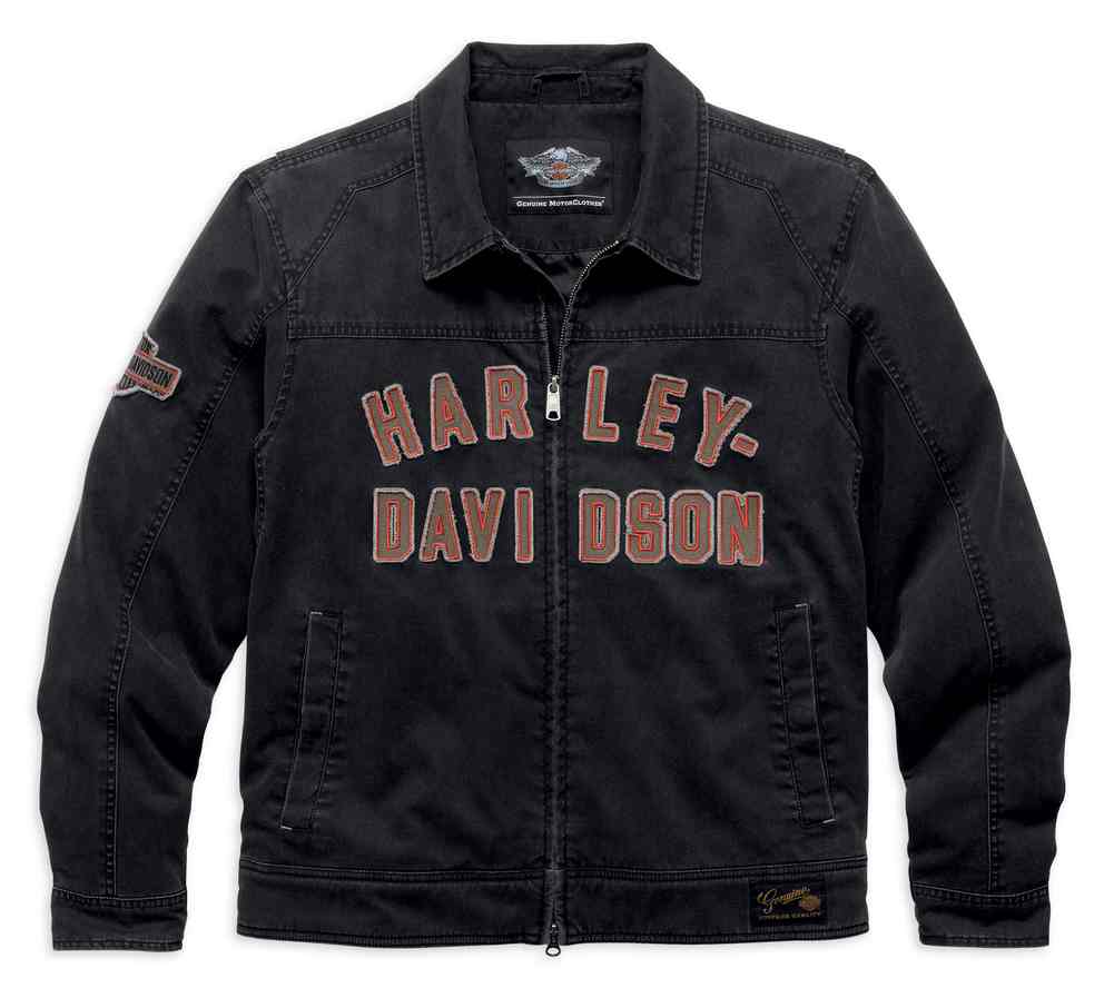 HarleyDavidson® Men's Becher Garage Jacket Coat Zip Front, Black