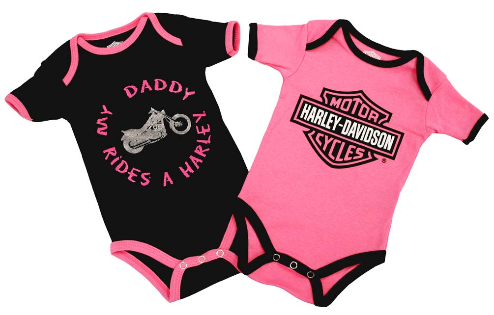 Harley-Davidson Baby Girls' Daddy Rides A Harley Creeper 2-Pack 1103052 - Wisconsin Harley-Davidson