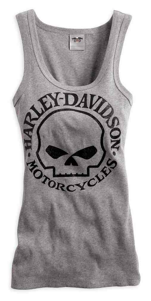 Harley Davidson® Womens Skull Scoop Neck Tank Heather Grey 99147 14vw Wisconsin Harley Davidson 