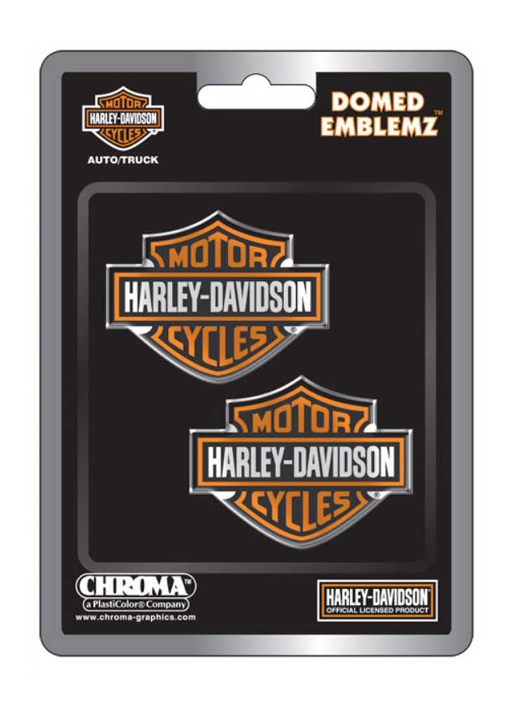 Harley-Davidson Domed Orange Bar & Shield Emblemz Decals - Set of 2 CG5507 - Wisconsin Harley-Davidson
