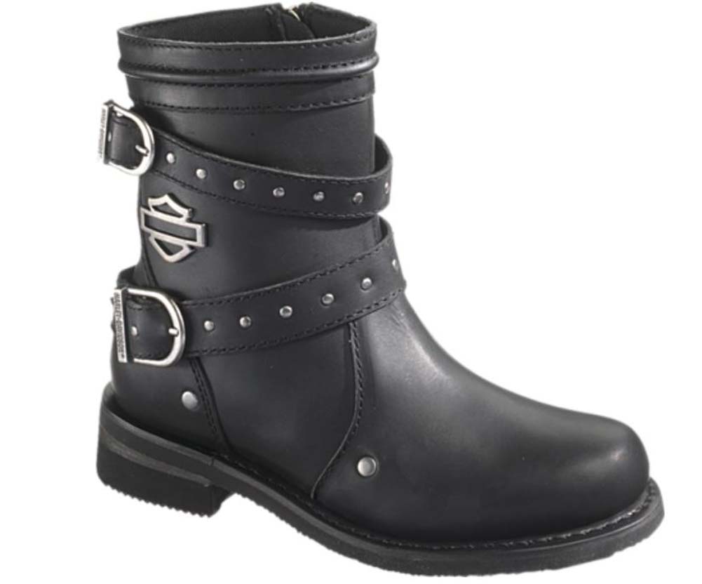 Harley-Davidson Women's Chryse Black Leather 6.5-Inch Motorcycle Boots D87011 - Wisconsin Harley-Davidson