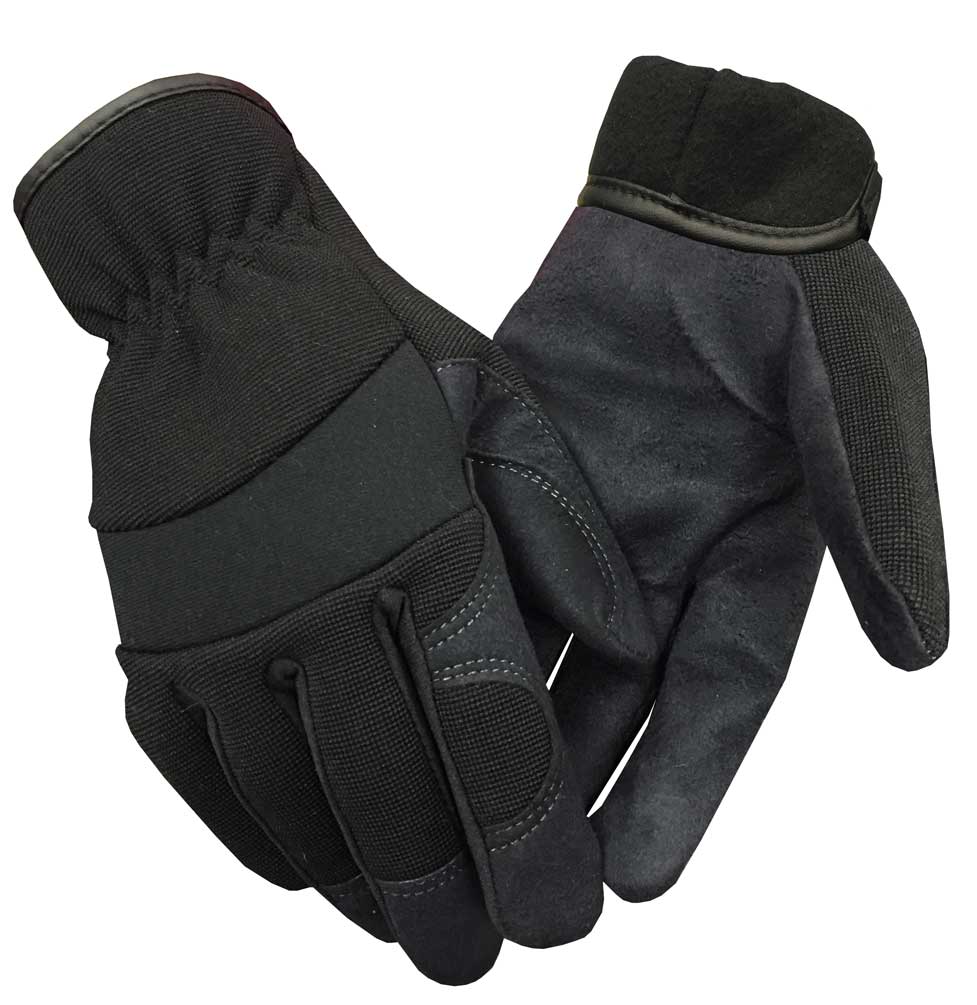 Northstar Fur Unisex Fleece Lined Suede Palm Lightweight Work Gloves Black. 59BK - Wisconsin Harley-Davidson