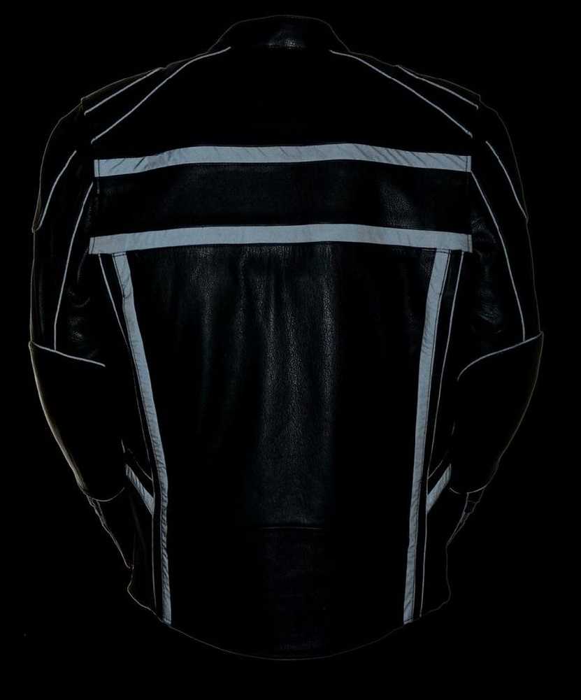 Milwaukee Leather Men's Reflective Band & Piping Scooter Jacket