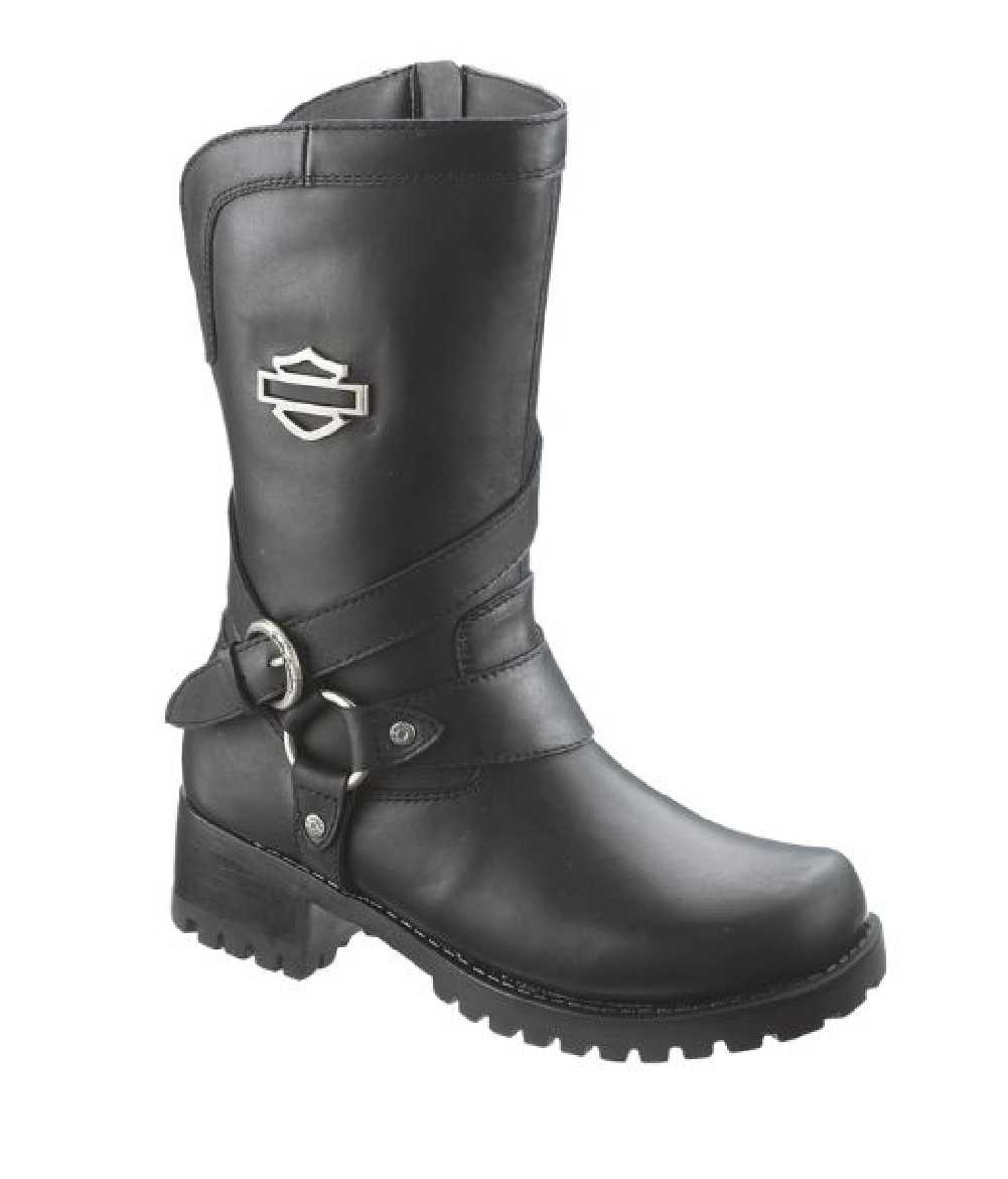 black leather harley davidson boots