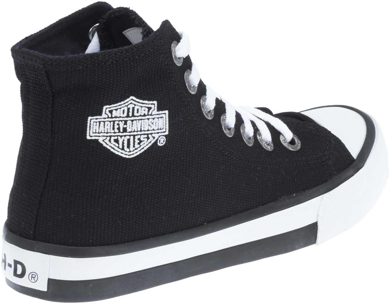 Harley-Davidson Men's Nathan 4.25" Black Canvas Hi-Top Athletic Sneakers D93817 - No Hassle Returns at Wisconsin Harley