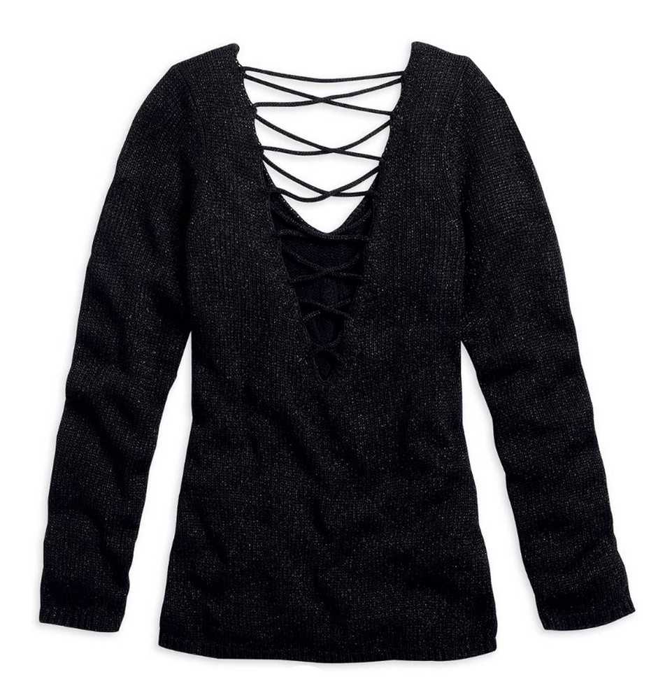 Harley-Davidson Free Shipping - Harley-Davidson Women's Sweater, Sexy Back Lacing Long Sleeve, Black 96316-15VW - Free Shipping on many products plus Orders Over $99