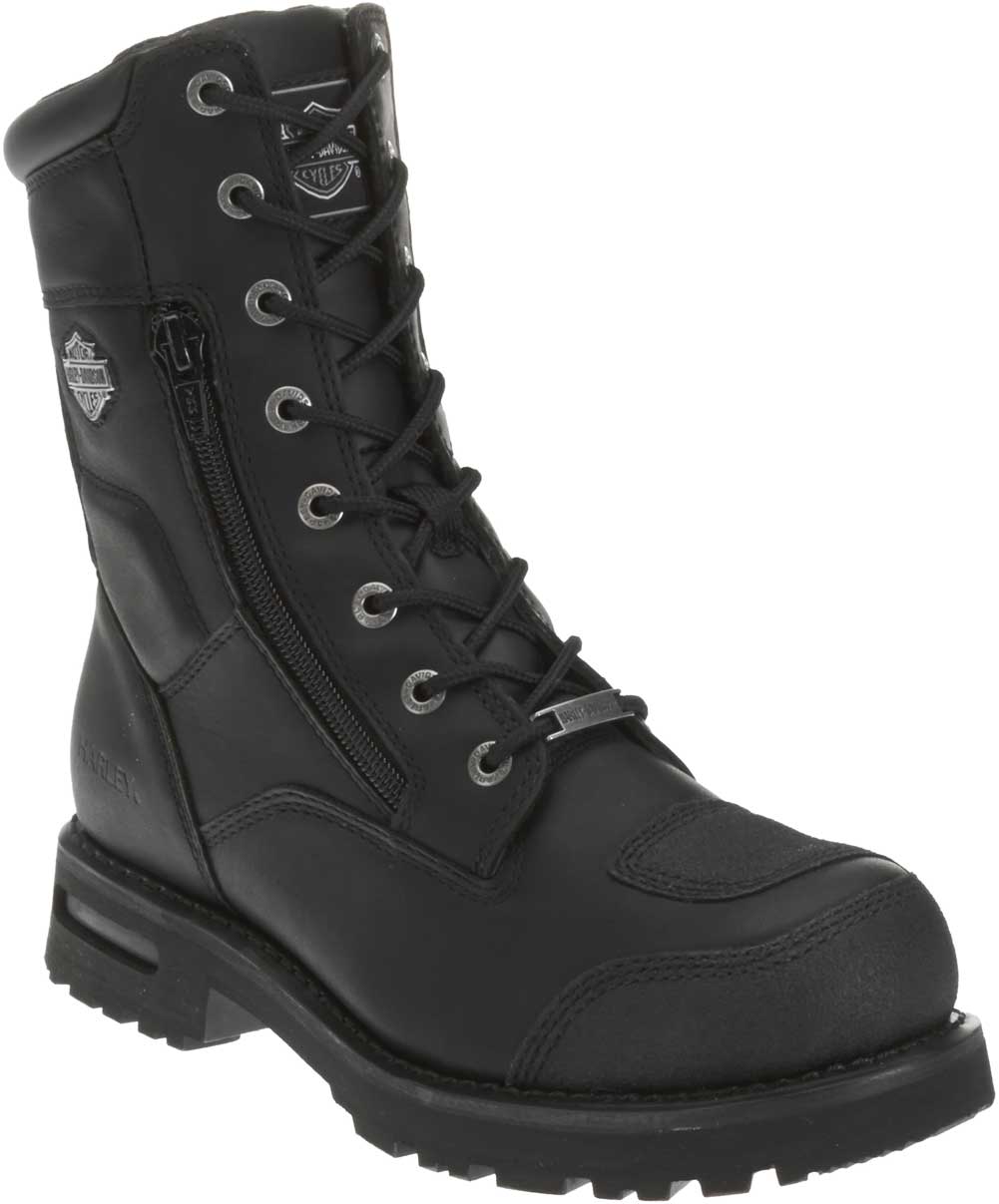 black biker boots lace up