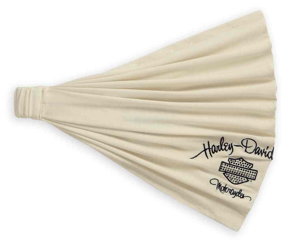 Harley-Davidson Women's Black Crystal Logo Headwrap Bandana, White. 99541-16VW - Wisconsin Harley-Davidson