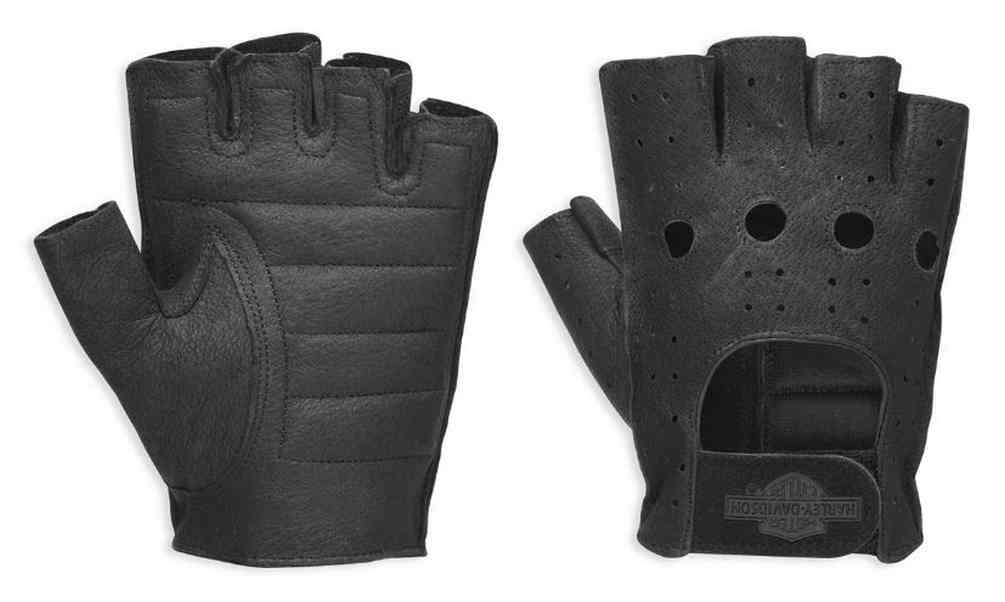 Harley-Davidson Men's Bar & Shield Fingerless Leather Gloves 98150-94VM - Wisconsin Harley-Davidson