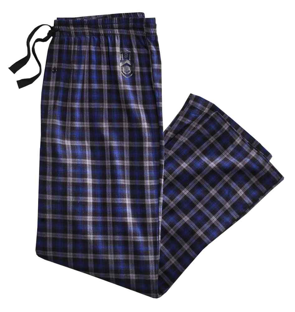 Harley-Davidson Men's Willie G Skull Blue Plaid Flannel Lounge Pants 97622-16VM - Wisconsin Harley-Davidson