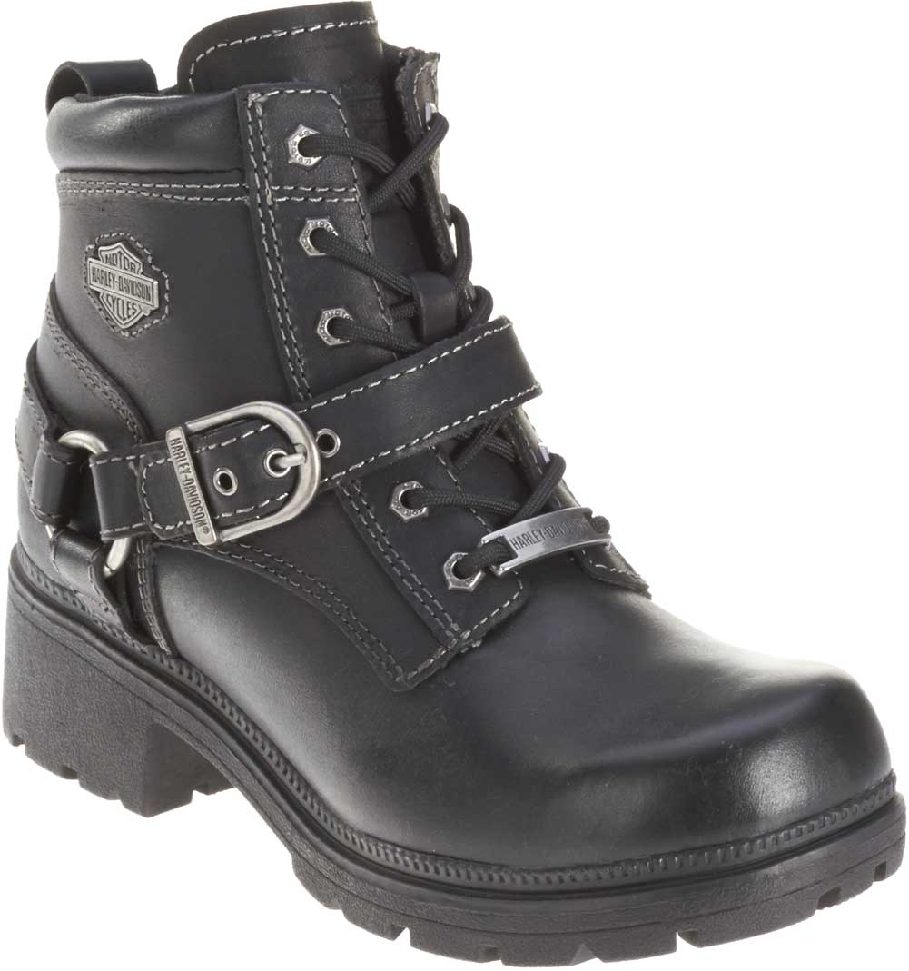 ladies black lace up boots