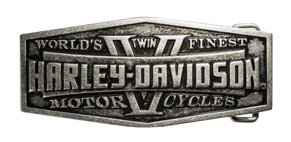 Harley-Davidson Men's Sculpted V-Twin Belt Buckle, Aluminum Casting 97699-16VM - Wisconsin Harley-Davidson