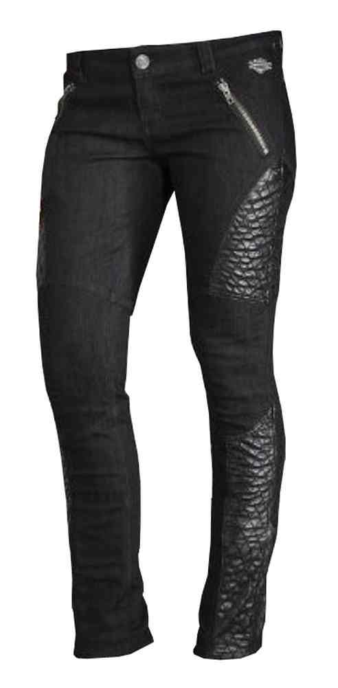 Harley-Davidson Womens Moto Low-Rise Skinny Jean, Faux Leather Detail 96180-16VW - Wisconsin Harley-Davidson