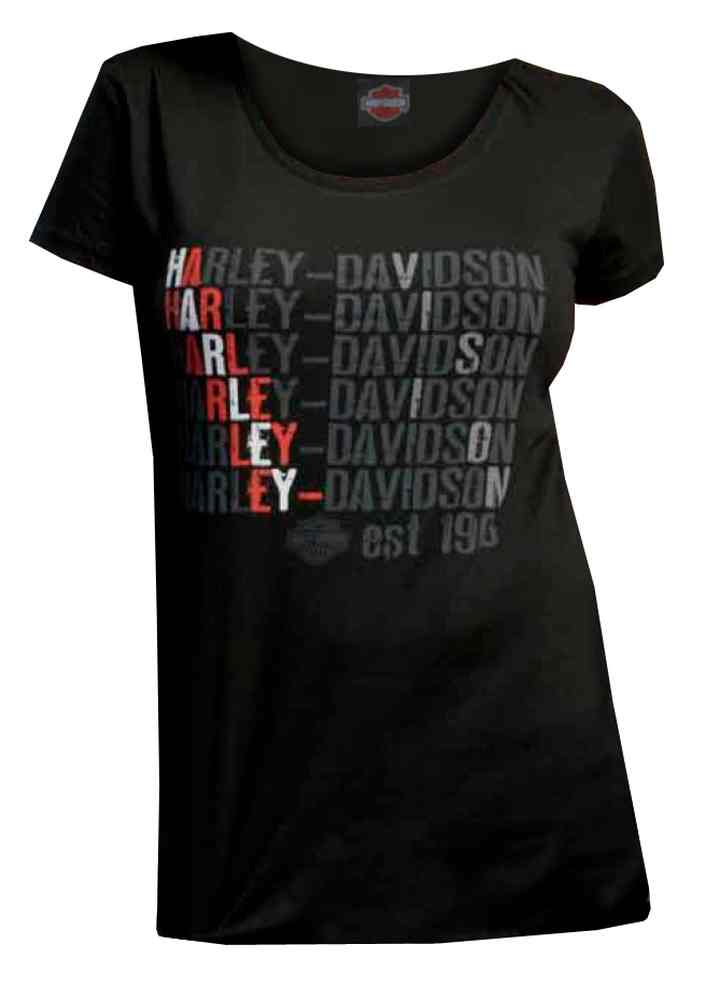 Harley-Davidson Women's Short Sleeve T-Shirt, Vision Stacked H-D Script, Black - Wisconsin Harley-Davidson