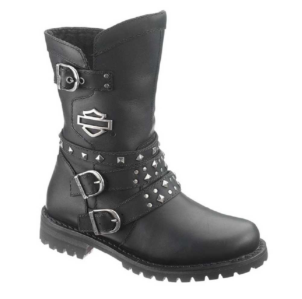 Harley-Davidson® Women's Adrian Black 8-Inch Boots, Inside Zipper