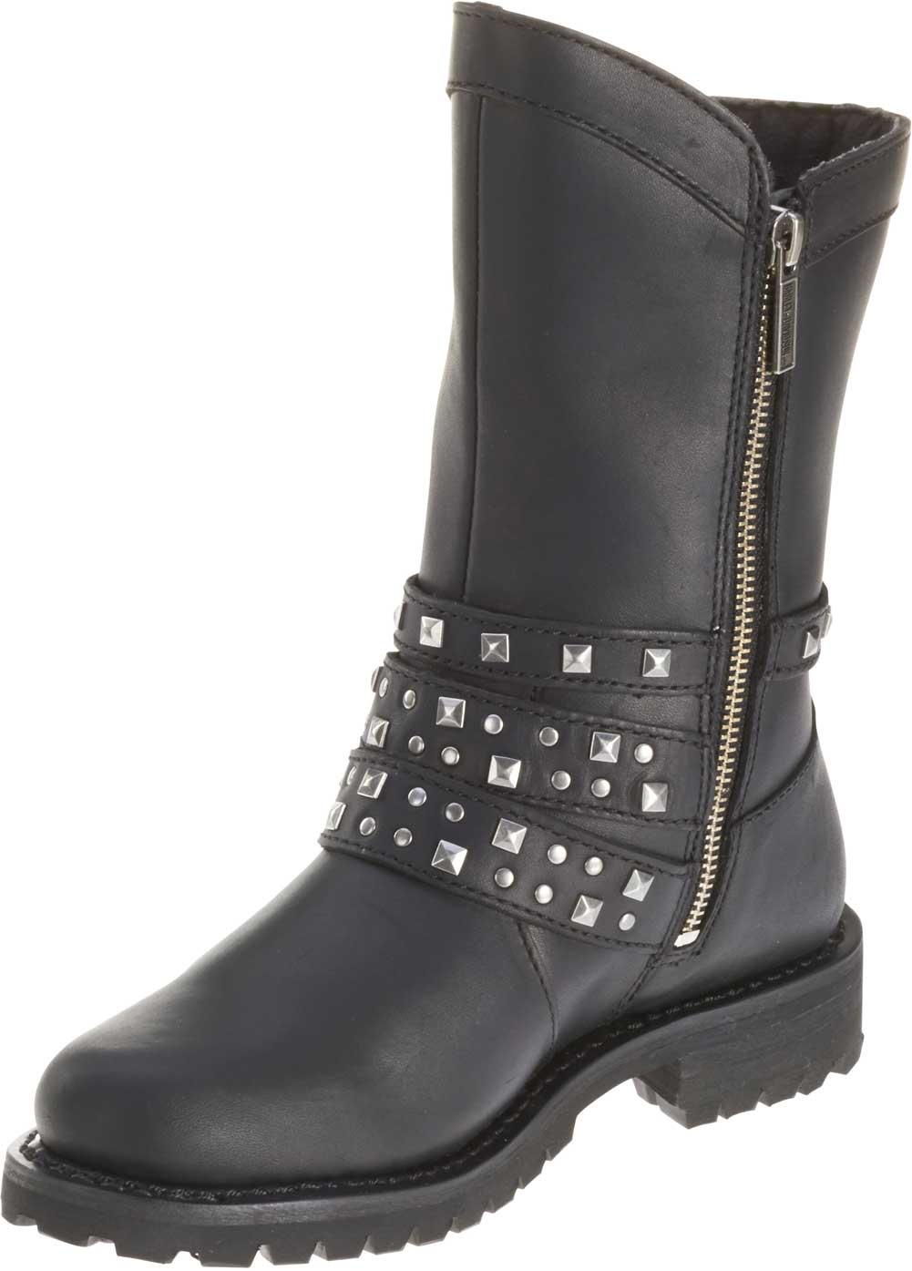 Harley-Davidson® Women's Adrian Black 8-Inch Boots, Inside Zipper