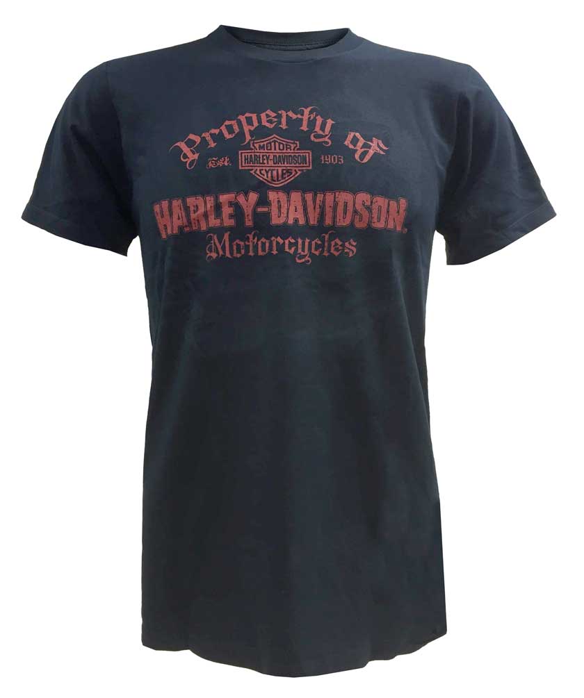 Harley-Davidson Men's Property Of H-D Lightweight Short Sleeve Tee, Navy Blue - Wisconsin Harley-Davidson
