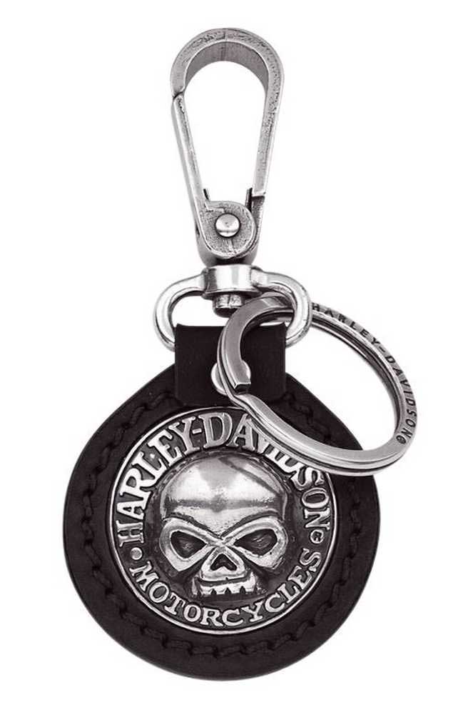 Harley-Davidson Willie G. Skull Medallion Key Chain Fob, Black 99443-06V - Wisconsin Harley-Davidson
