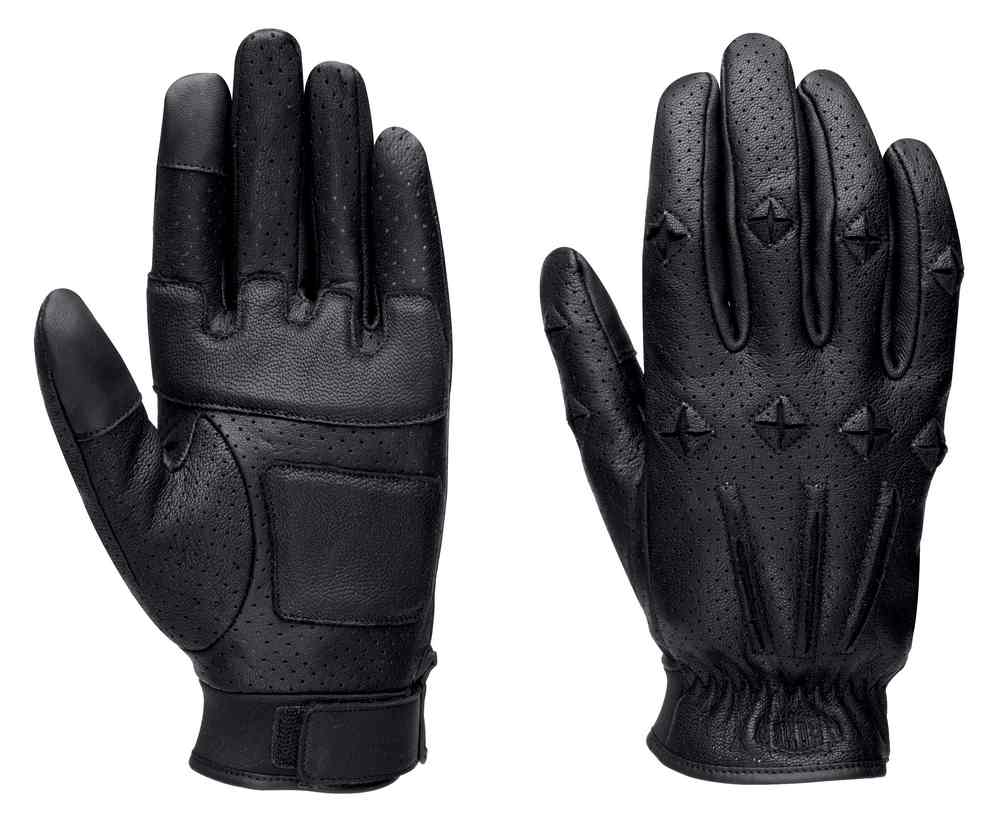 Harley-Davidson Men's Black Label Core #1 Skull Perforated Gloves 98219-16VM - Wisconsin Harley-Davidson