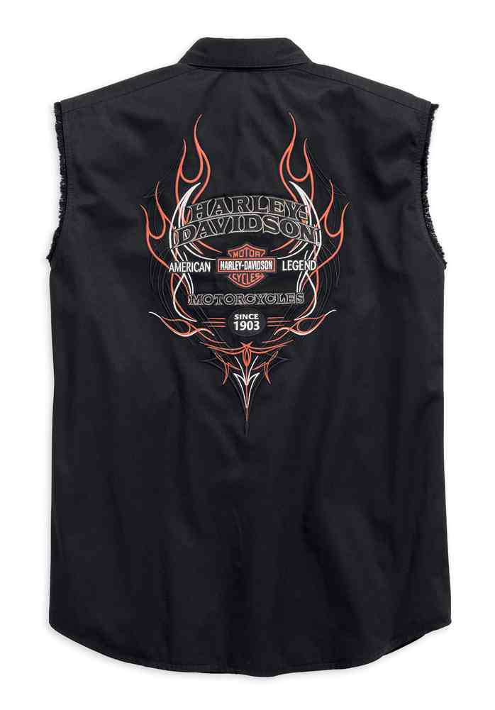 Harley-Davidson Free Shipping - Harley-Davidson Men's Pinstripe Flames Sleeveless Blowout, Black 99051-16VM - Free Shipping on many products plus Orders Over $99