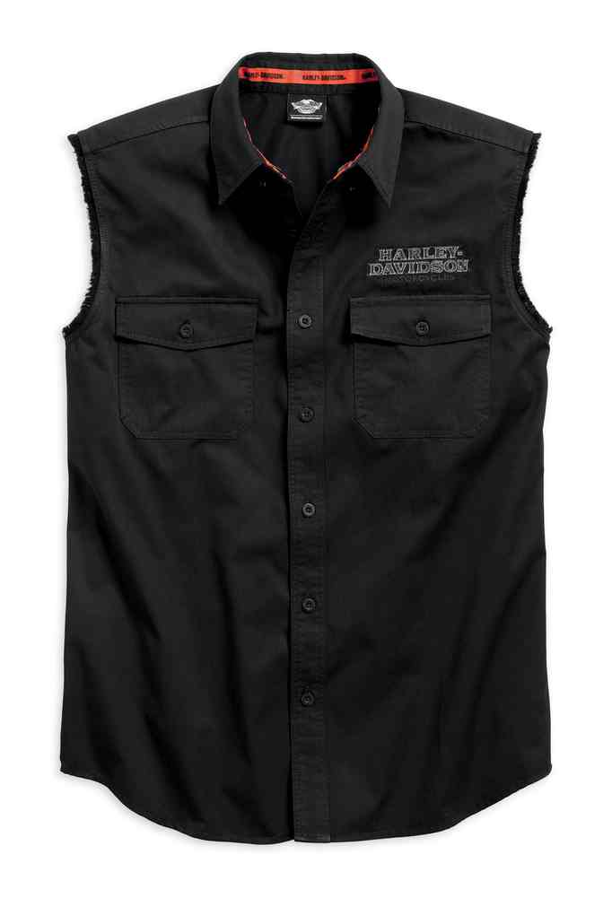 Harley-Davidson Men's Pinstripe Flames Sleeveless Blowout, Black 99051-16VM - Wisconsin Harley-Davidson