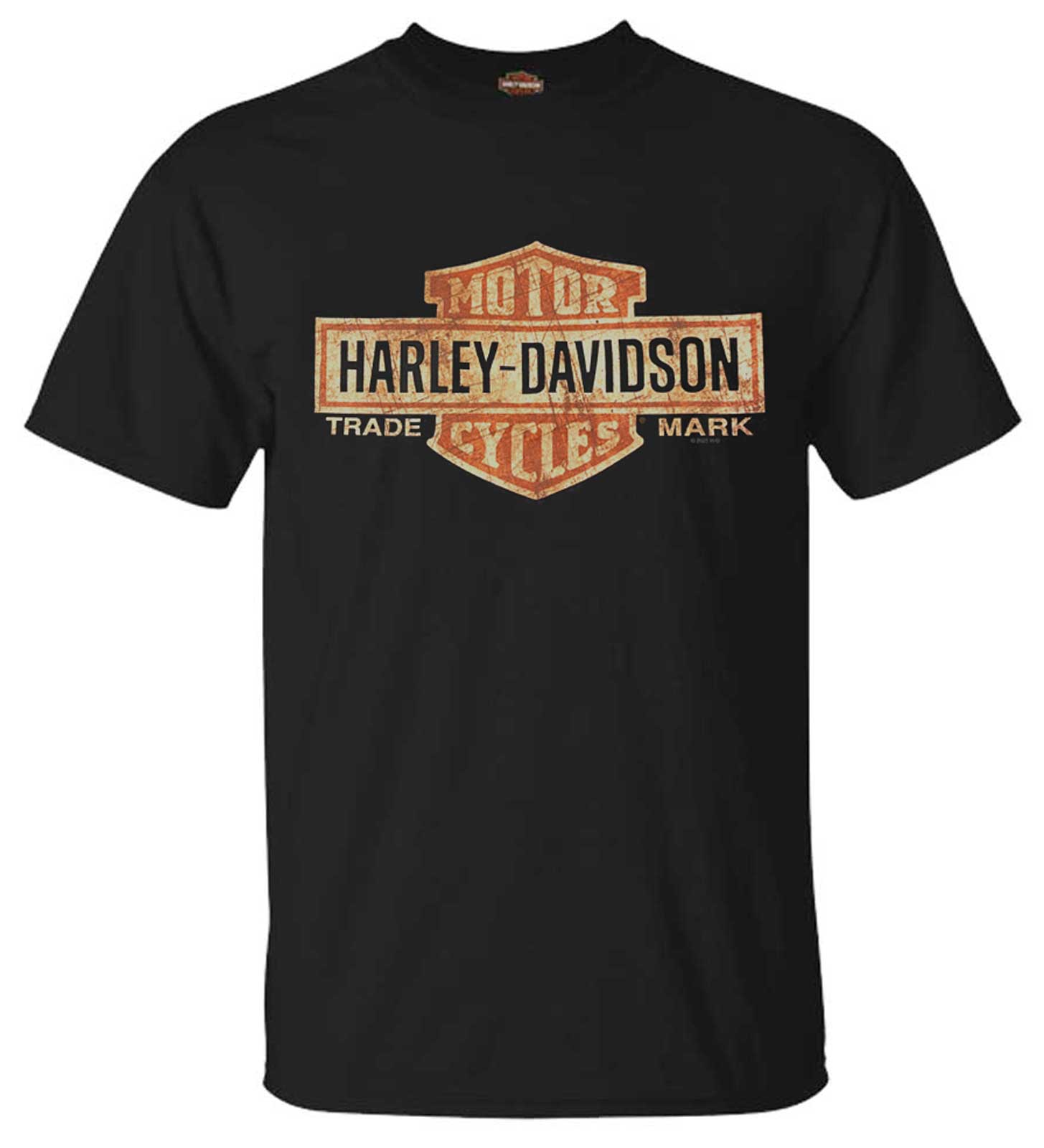 Harley-Davidson Men's Distressed Elongated Bar & Shield Black T-Shirt 30296553 - Wisconsin Harley-Davidson