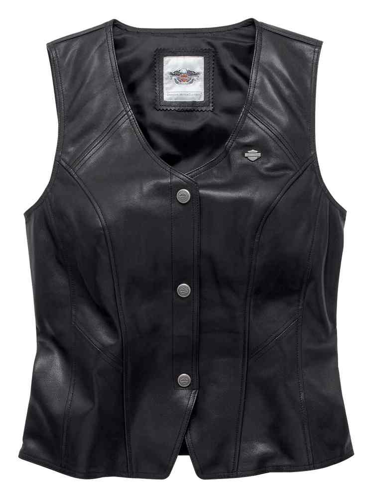 Harley-Davidson Women's Essentials Leather Riding Vest, Black. 98093-16VW - Wisconsin Harley-Davidson