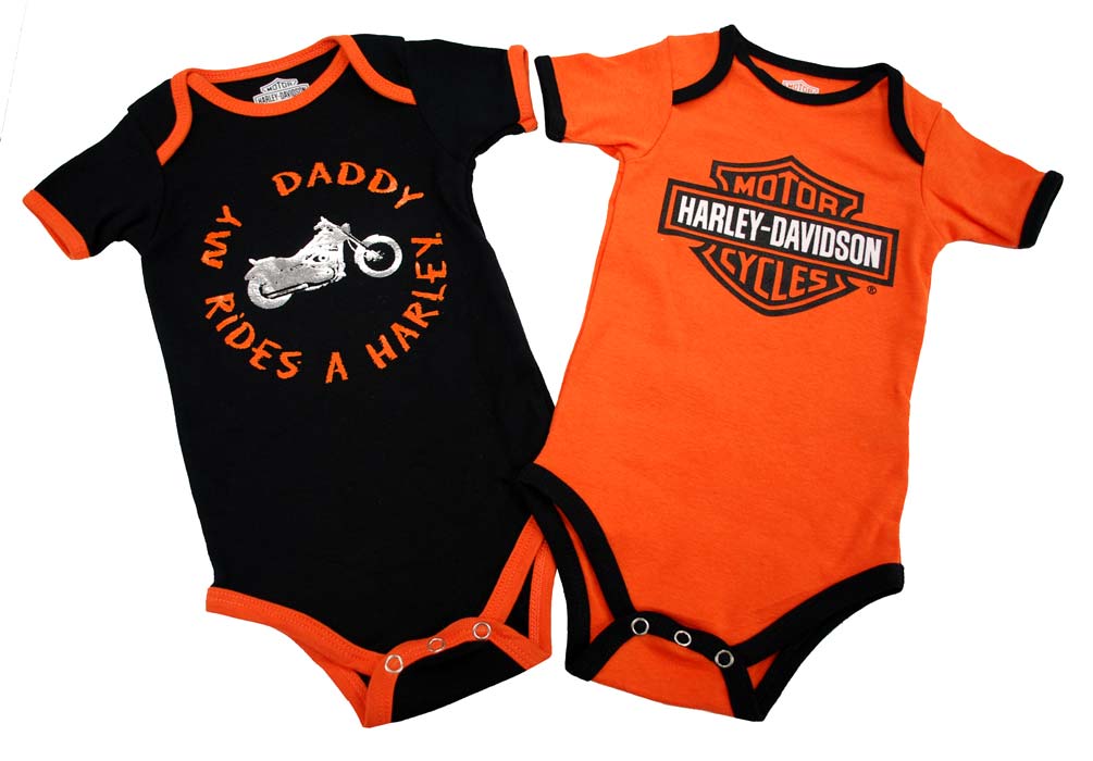 Harley Davidson Baby Boys Daddy Rides A Harley Creeper 2 Pack