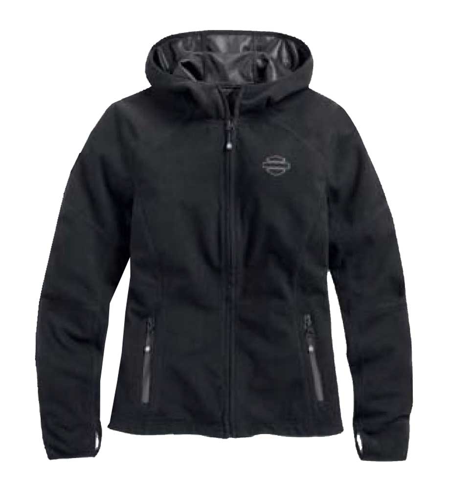 Harley-Davidson Women's Fleece Jacket, Willie G. Waterproof, Black 98093-15VW - Wisconsin Harley-Davidson