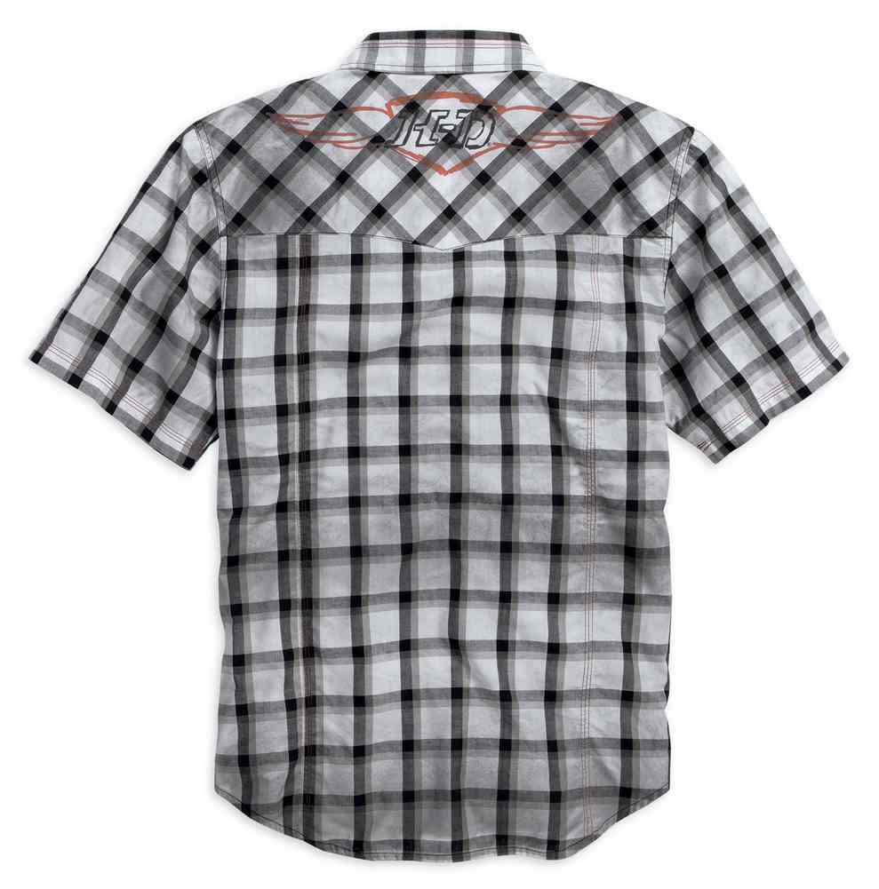 Harley-Davidson Free Shipping - Harley-Davidson Men's Performance Dirty Wash Shirt, White Plaid 96109-16VM - Free Shipping on many products plus Orders Over $99